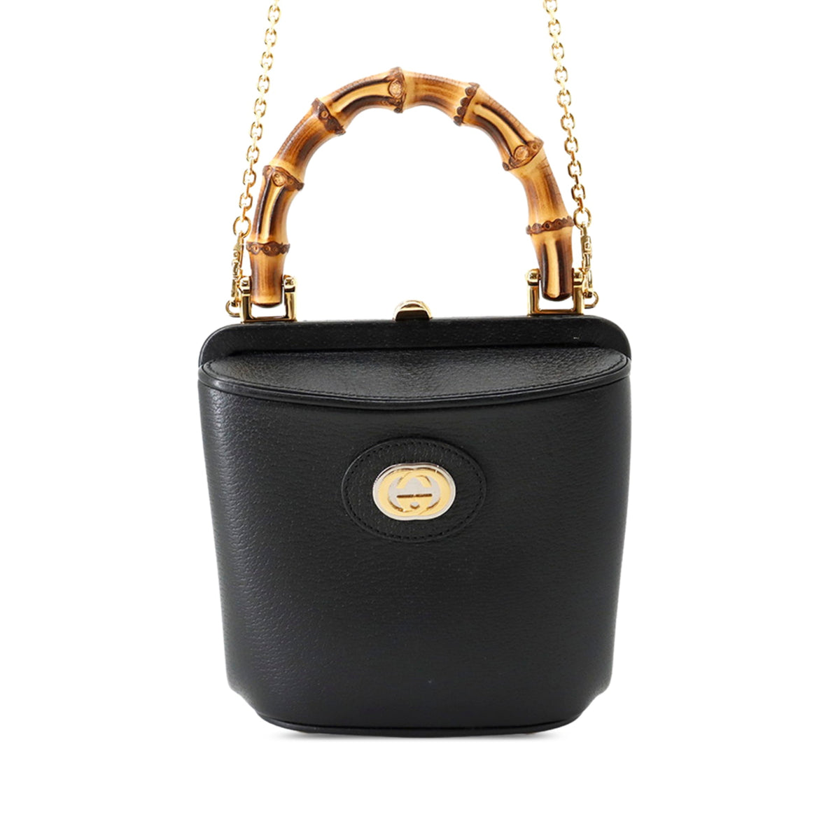 Gucci Mini Dollar Calfskin Bamboo Marina Bucket Bag