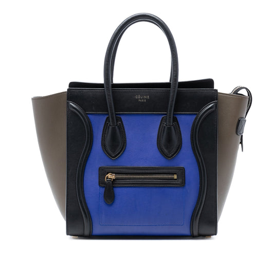 Celine Micro Tricolor Leather Luggage Tote