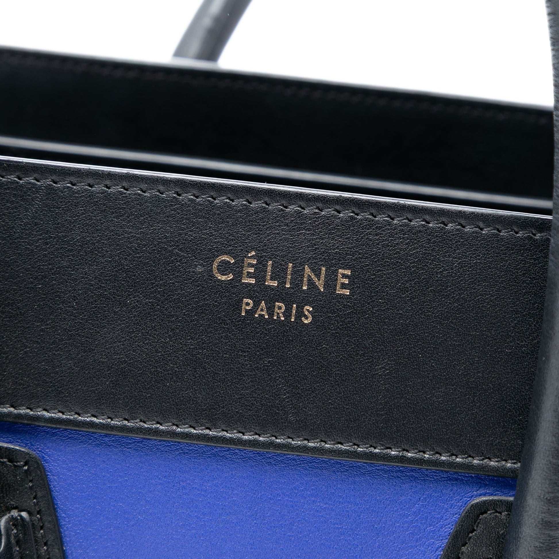 Celine Micro Tricolor Leather Luggage Tote