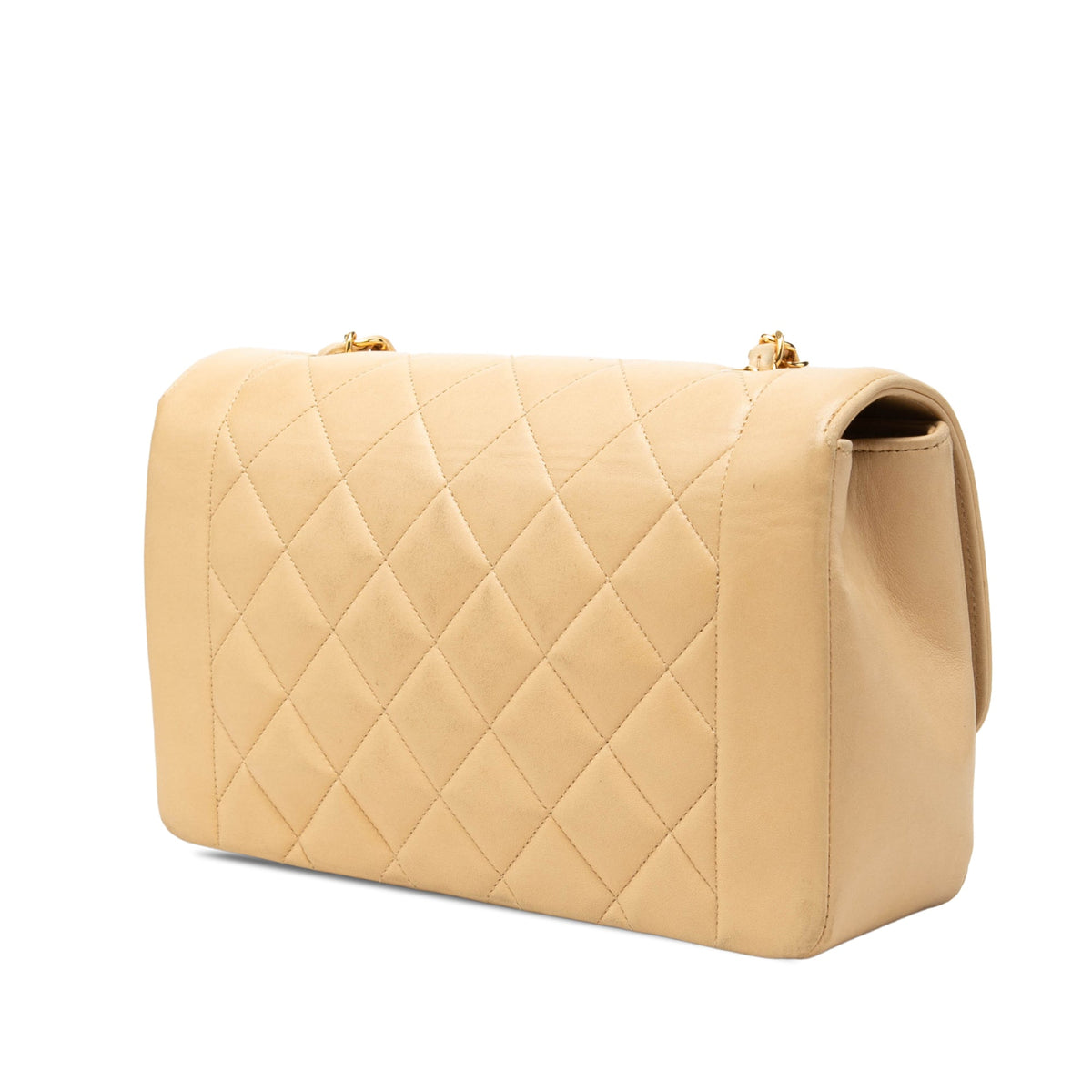 Chanel Medium Lambskin Diana Flap — Beige