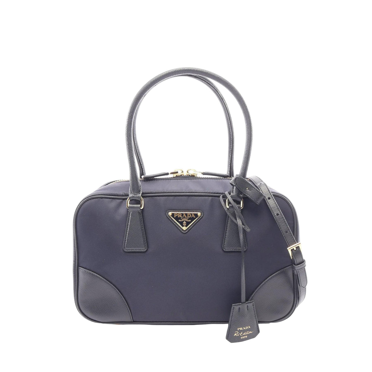 Prada Medium Saffiano Trimmed Re Nylon Re Edition 1978 Handbag — Blue