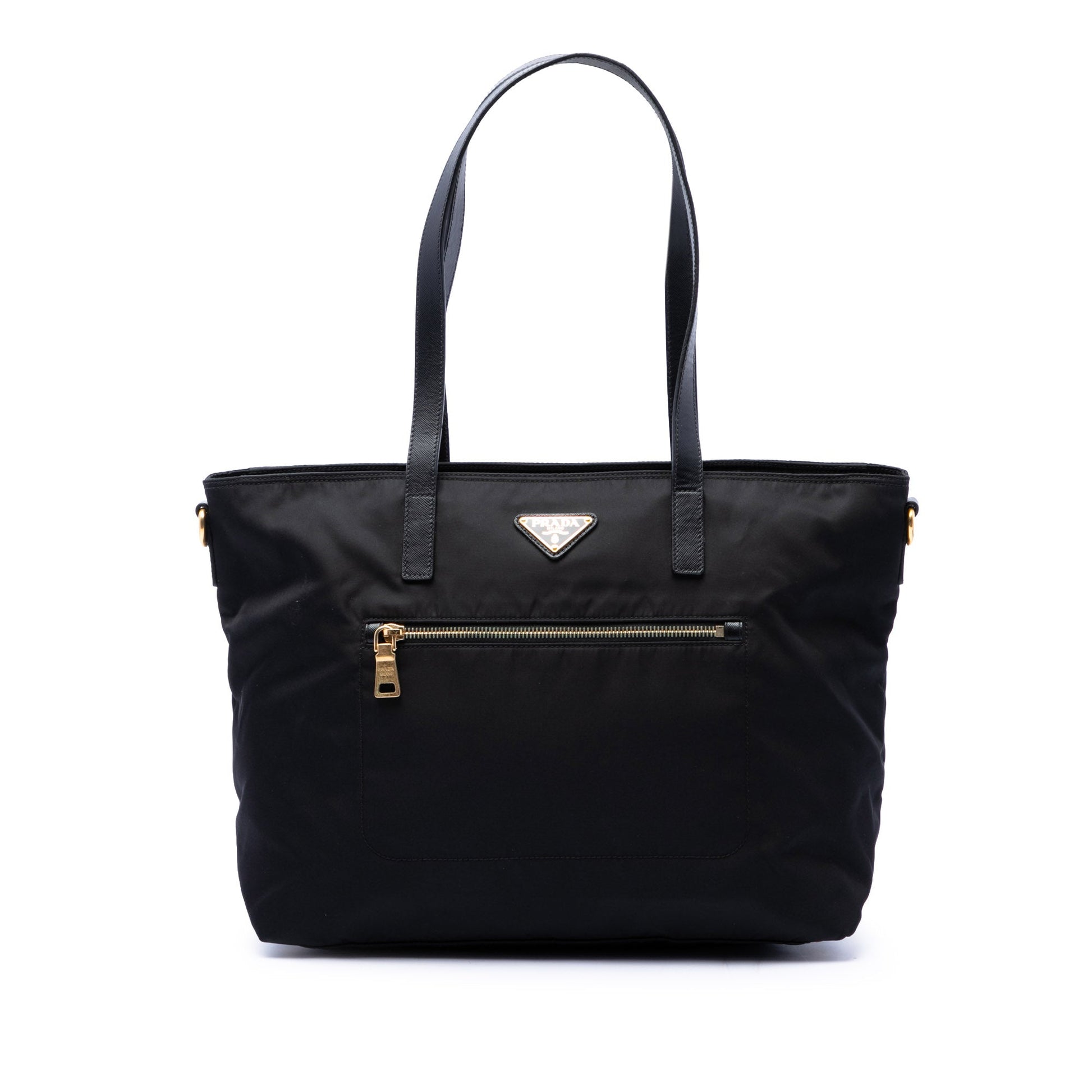 Prada Saffiano Trimmed Tessuto Satchel