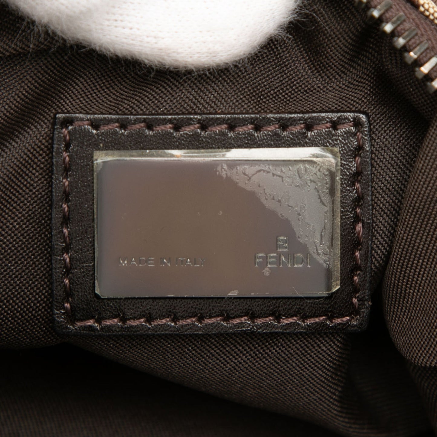 Fendi Zucchino Oyster Shoulder Bag