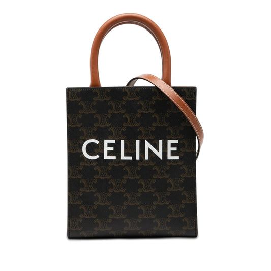 Celine Mini Triomphe Coated Canvas Vertical Cabas Satchel