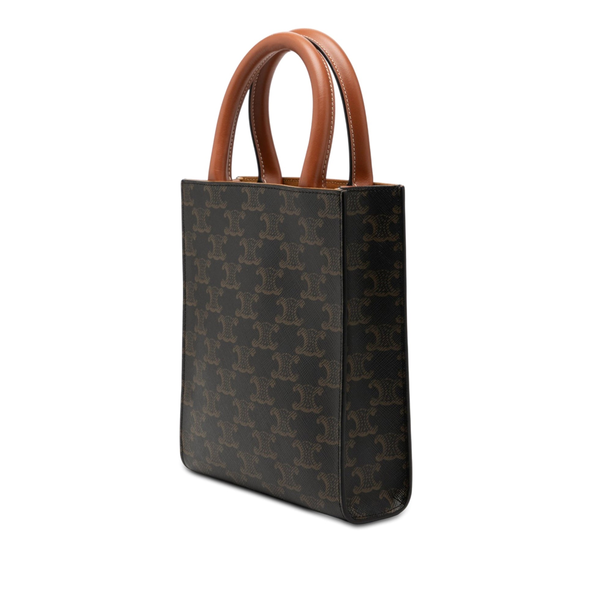 Celine Mini Triomphe Coated Canvas Vertical Cabas Satchel