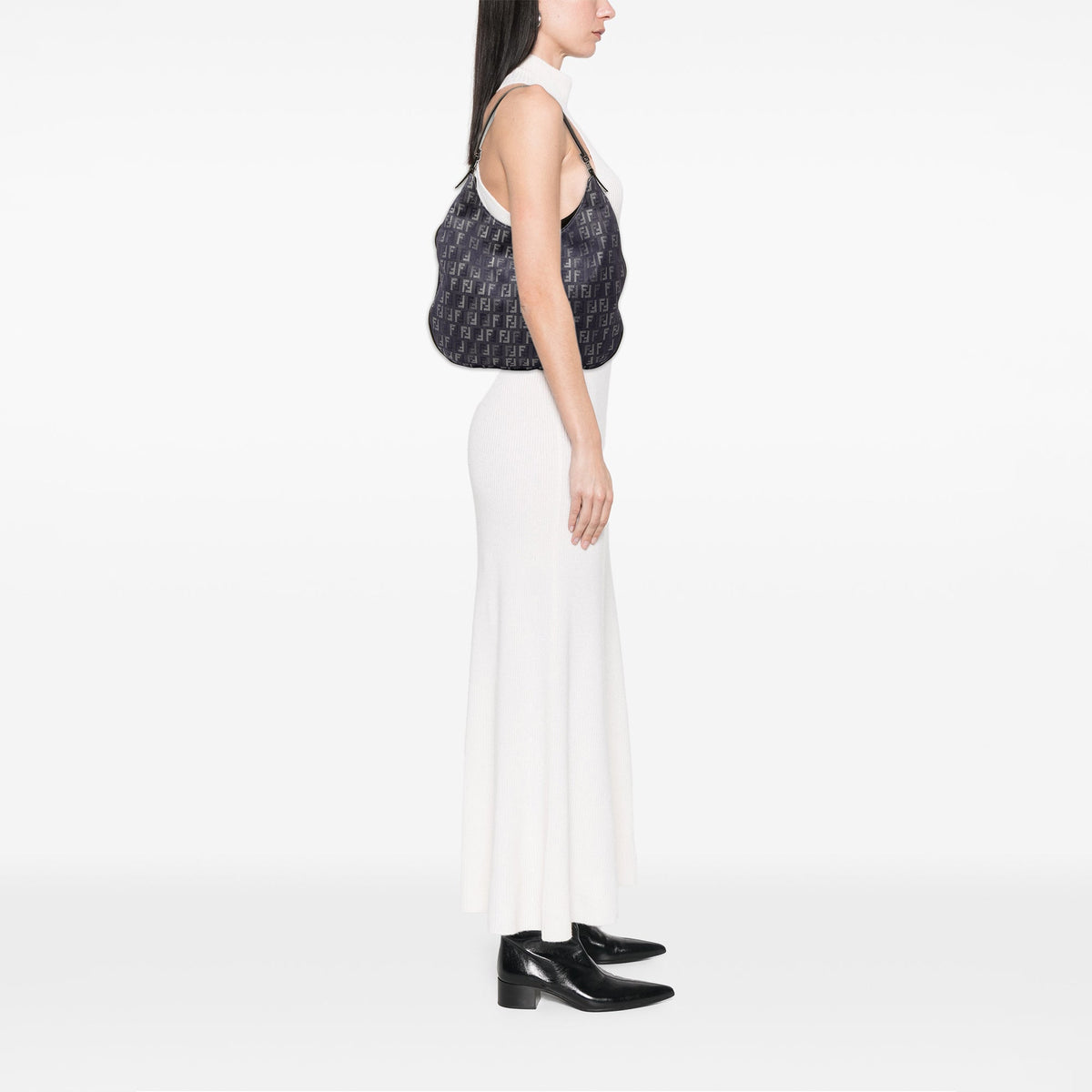 Fendi Zucchino Denim Hobo Bag