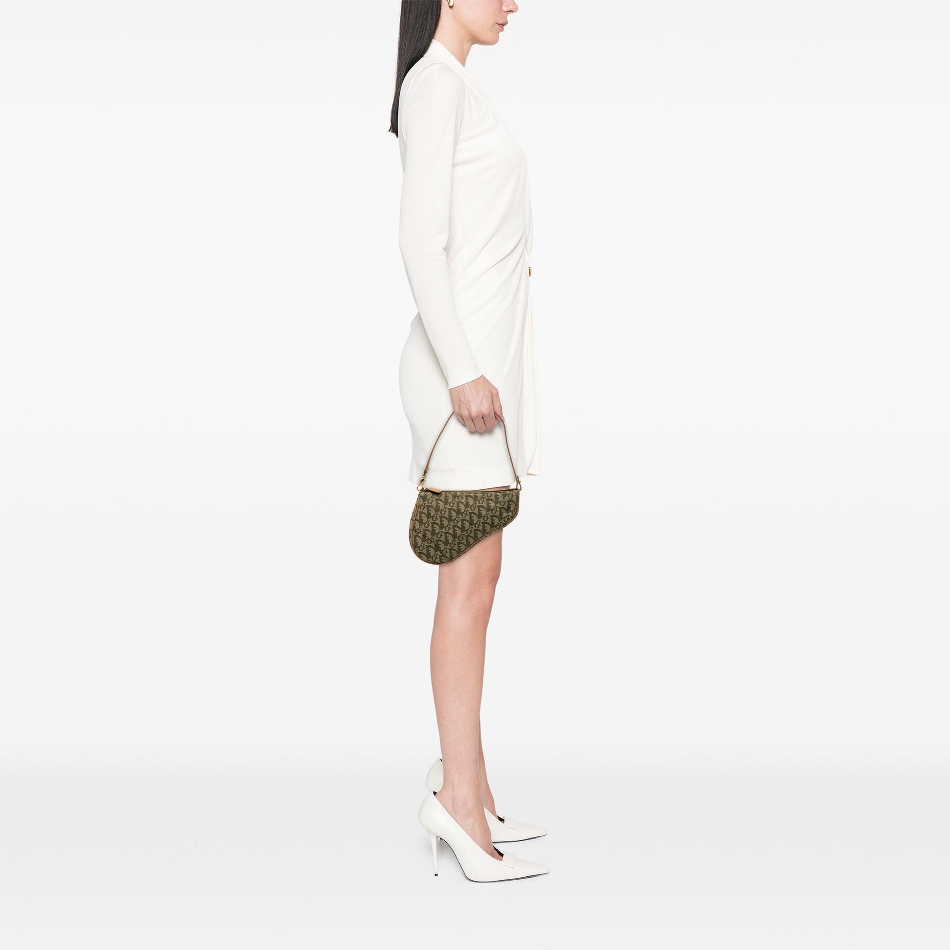 Dior Mini Diorissimo Canvas Saddle Pochette