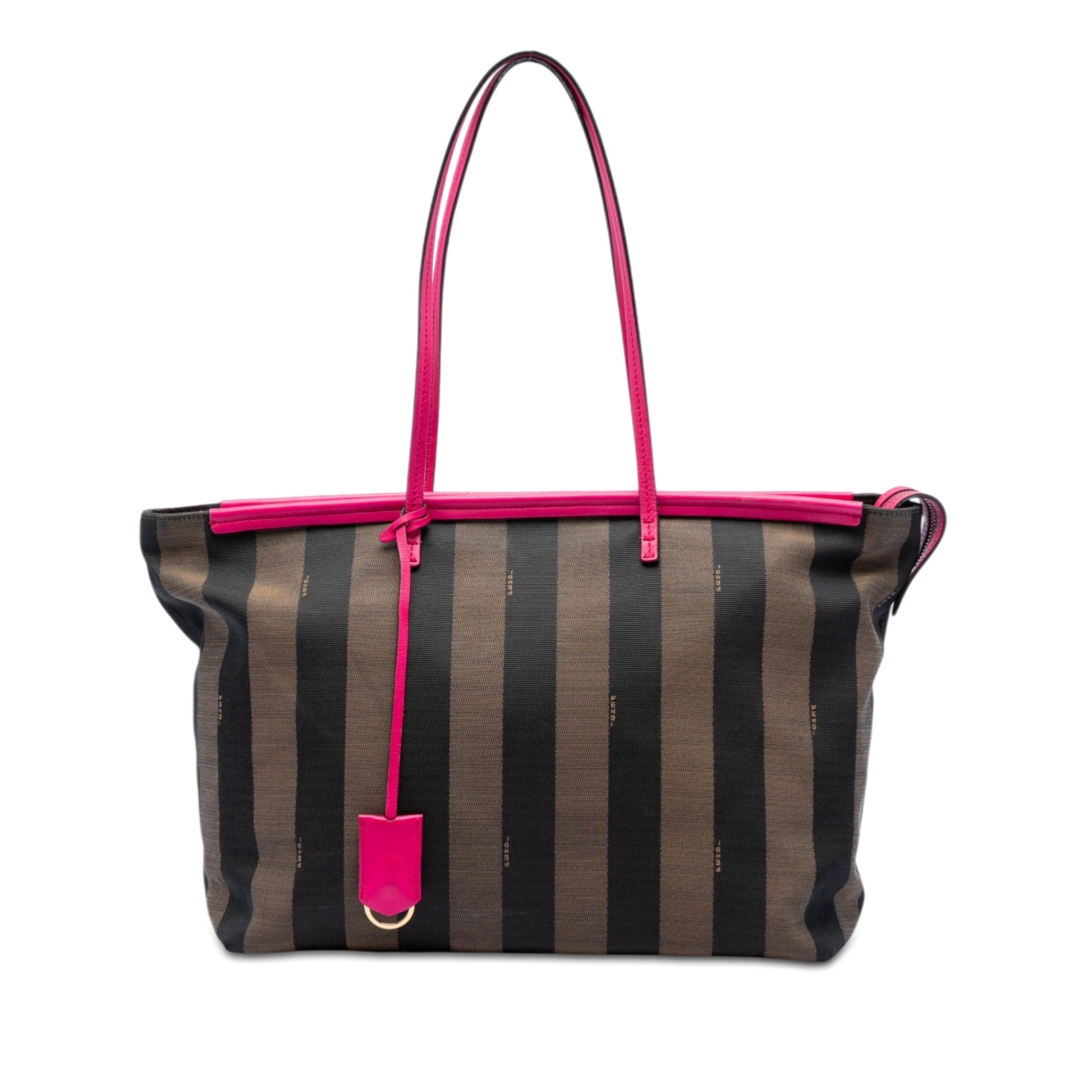 Fendi Medium Pequin Canvas Roll Tote