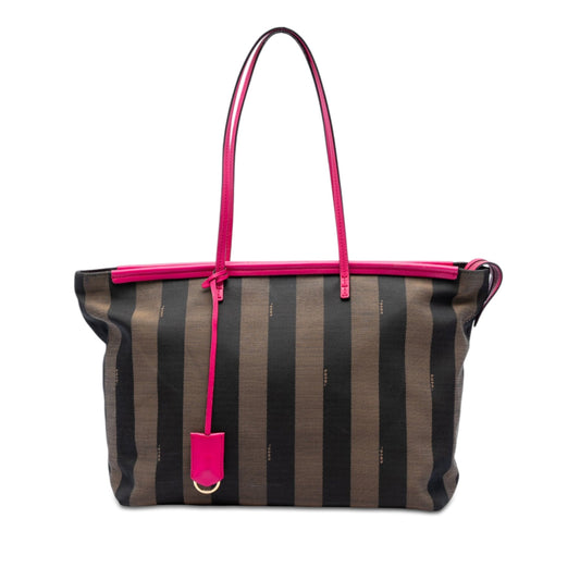 Fendi Medium Pequin Canvas Roll Tote