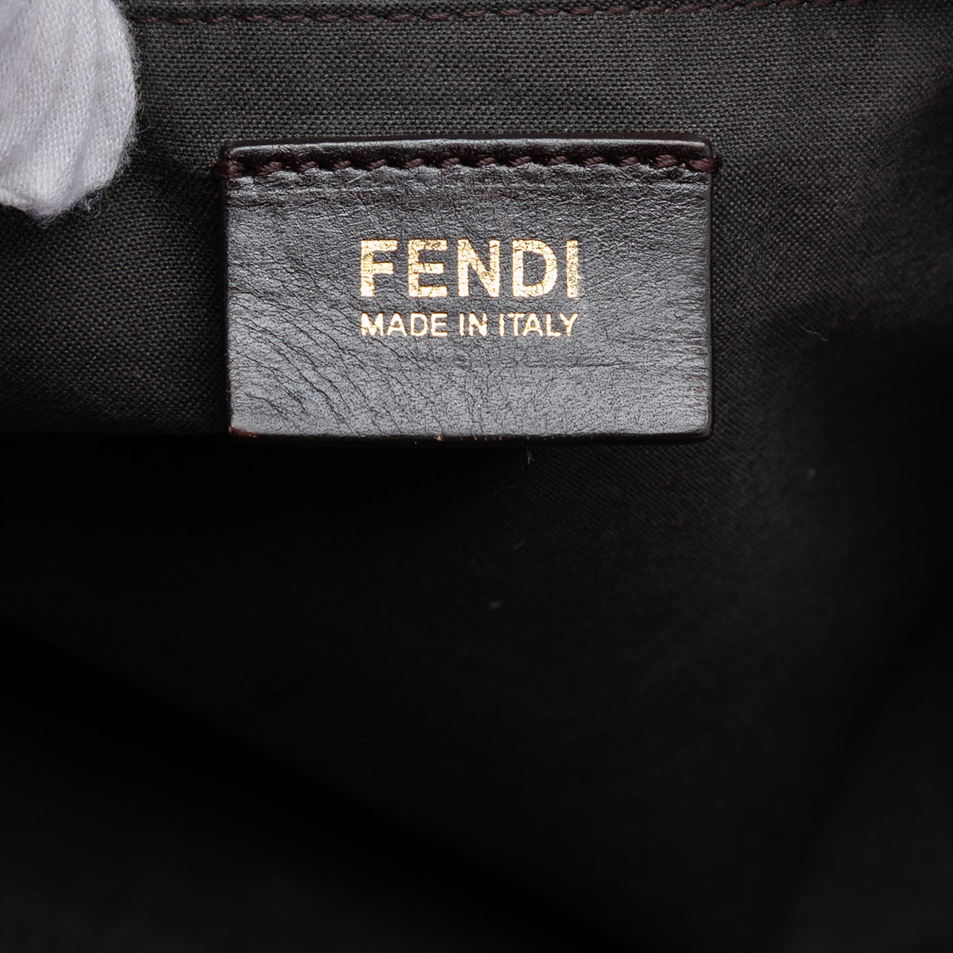 Fendi Medium Pequin Canvas Roll Tote