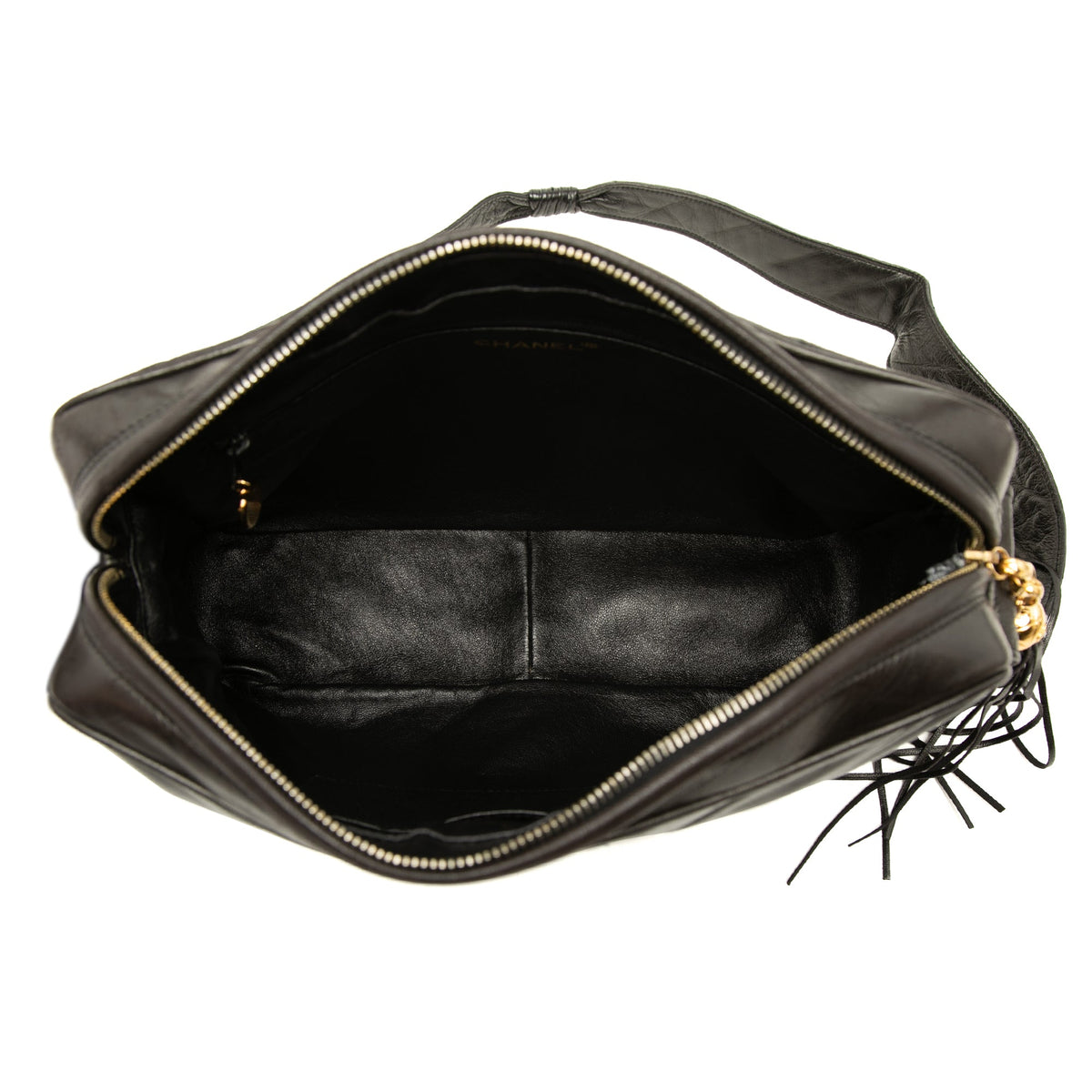 Chanel CC Chevron Lambskin Tassel Crossbody