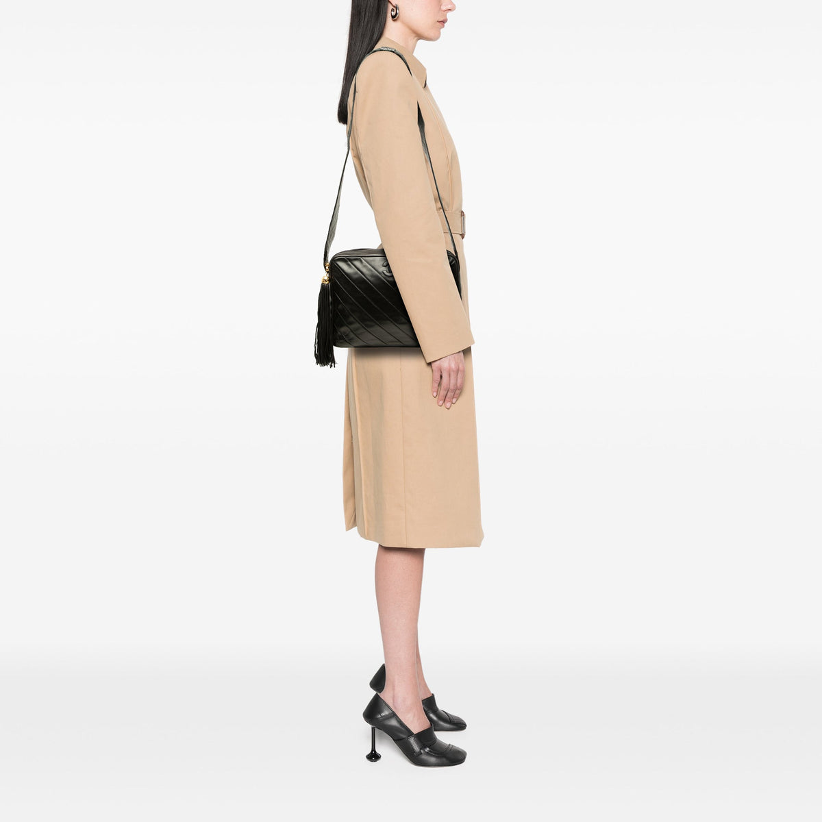 Chanel CC Chevron Lambskin Tassel Crossbody