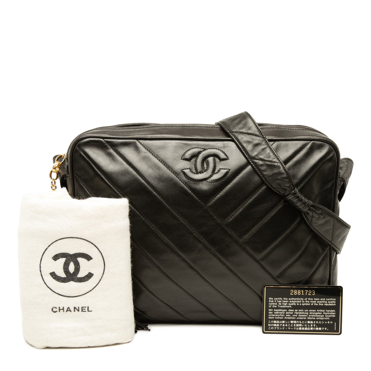 Chanel CC Chevron Lambskin Tassel Crossbody