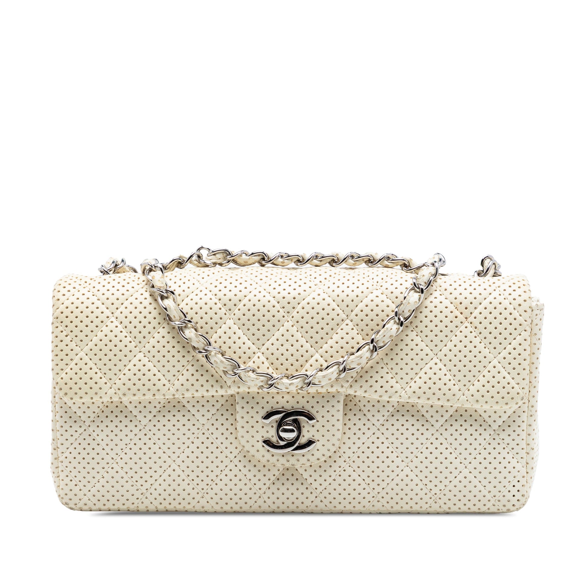 Chanel Classic Perforated Lambskin East West Flap
