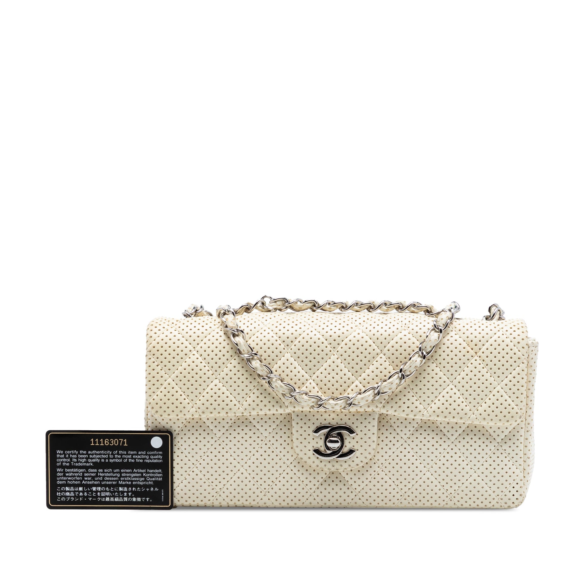 Chanel Classic Perforated Lambskin East West Flap