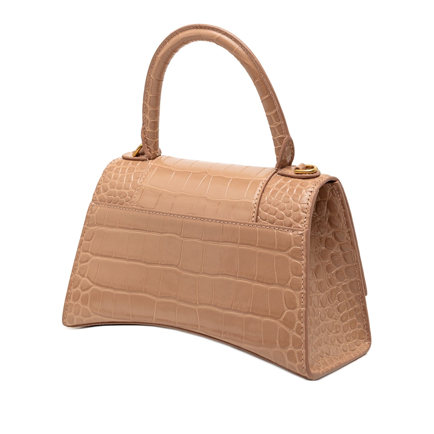 Balenciaga Small Croc Embossed Hourglass Top Handle Bag