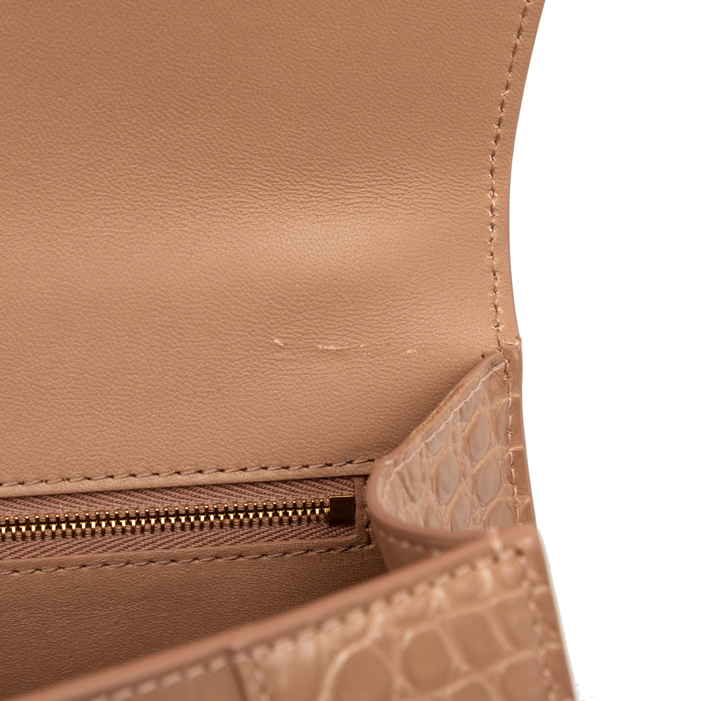 Balenciaga Small Croc Embossed Hourglass Top Handle Bag