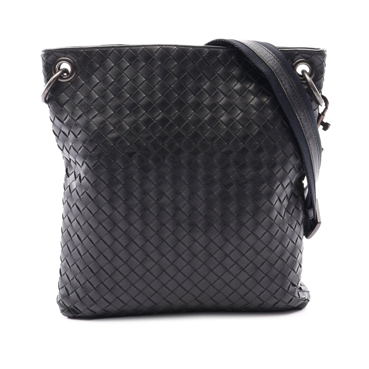 Bottega Veneta Intrecciato Crossbody — Black