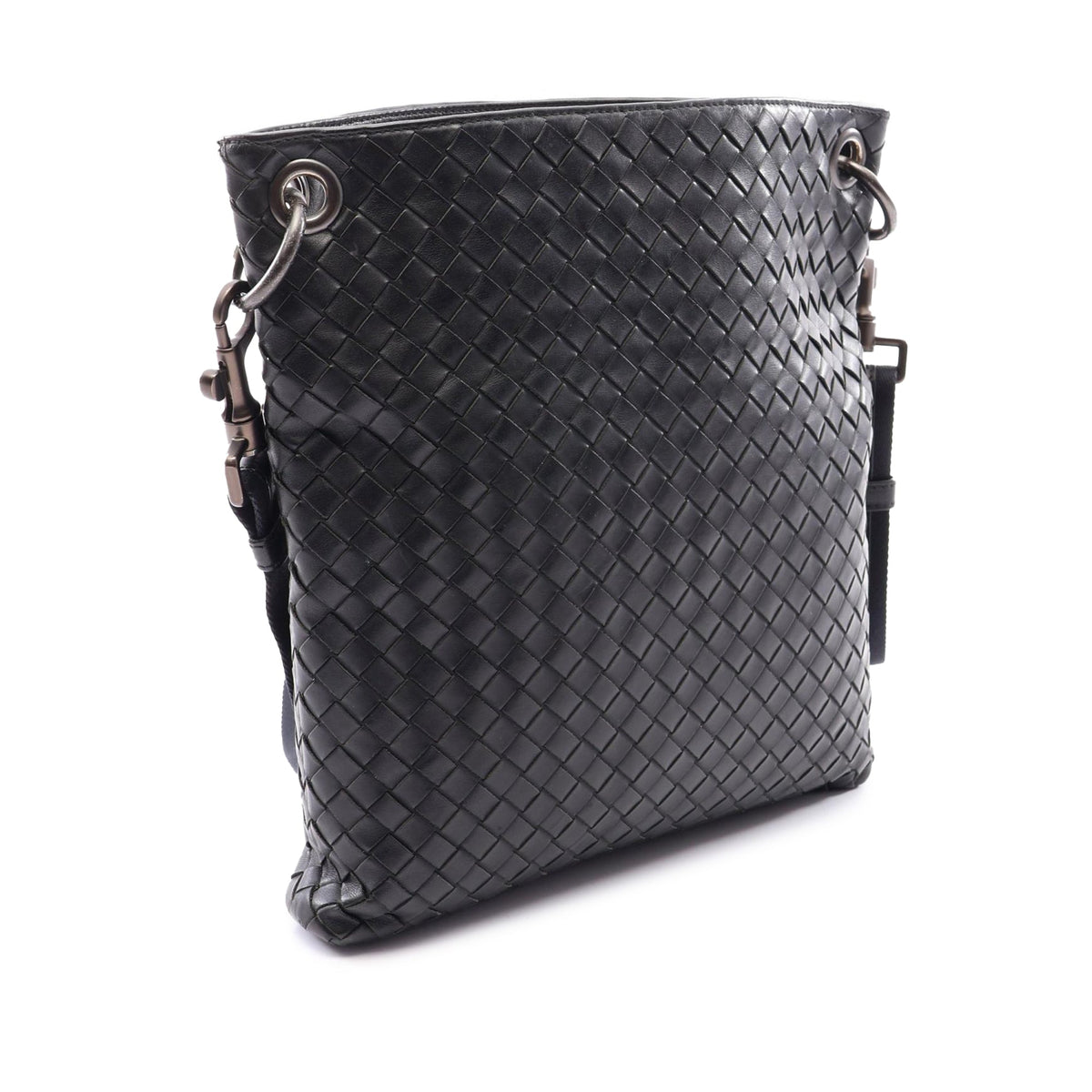 Bottega Veneta Intrecciato Crossbody — Black