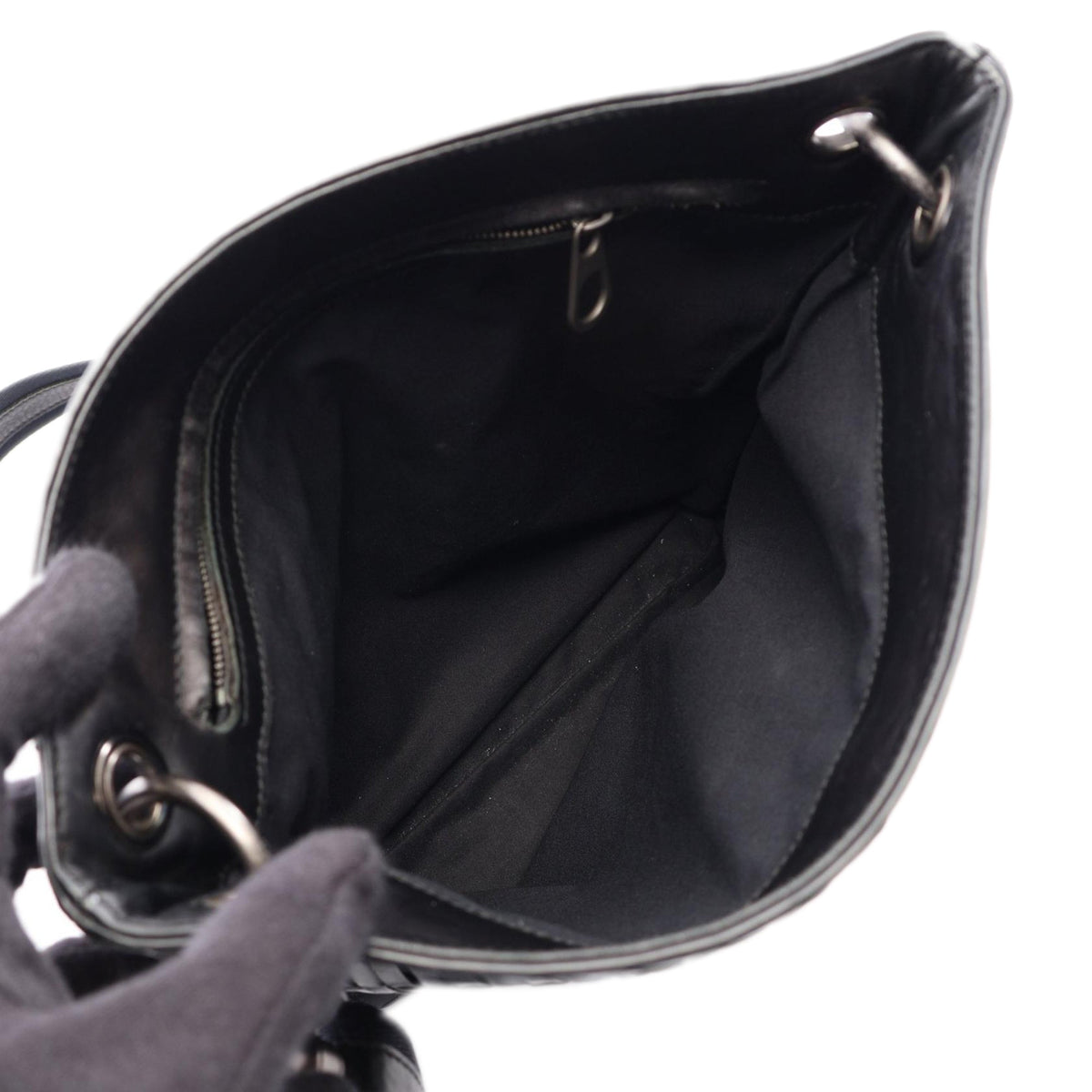 Bottega Veneta Intrecciato Crossbody — Black