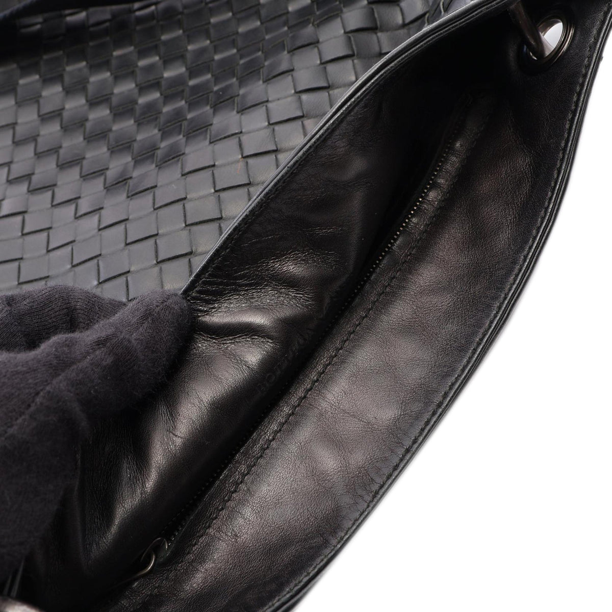 Bottega Veneta Intrecciato Crossbody — Black
