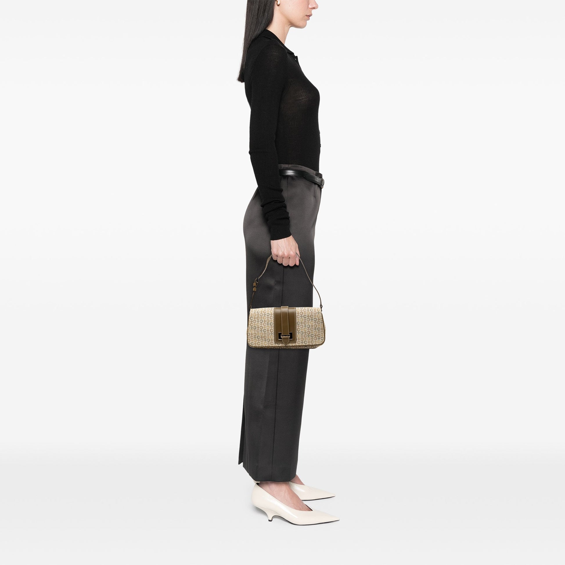 Celine C Macadam Canvas Flap Shoulder Bag