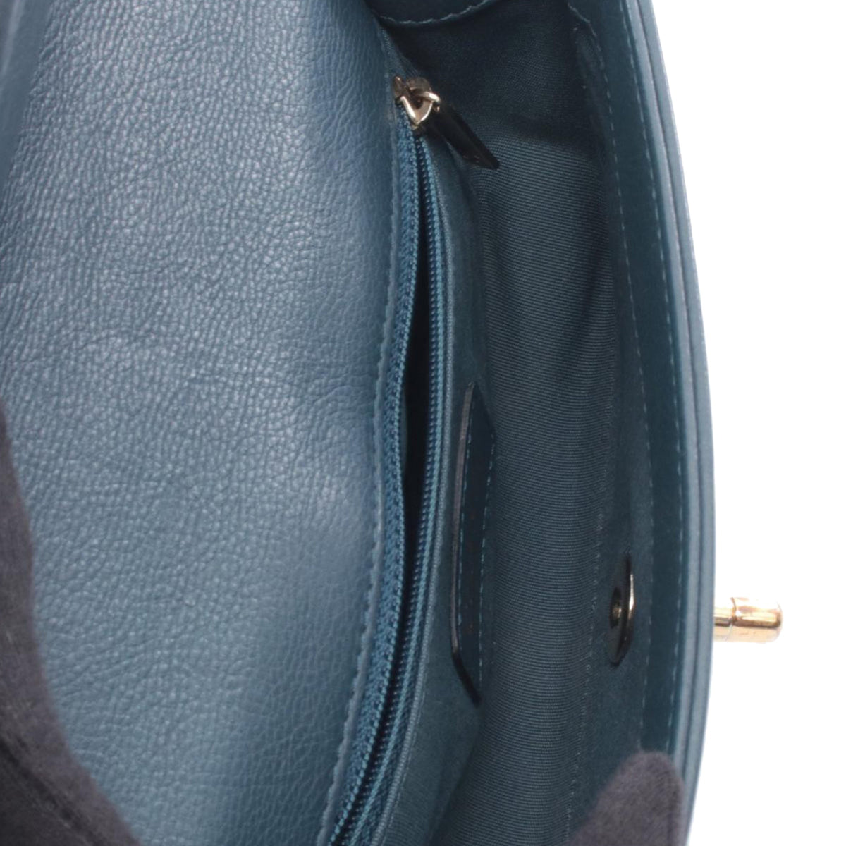 Chanel Quilted Caviar Studded Chain Handle Flap — Blue