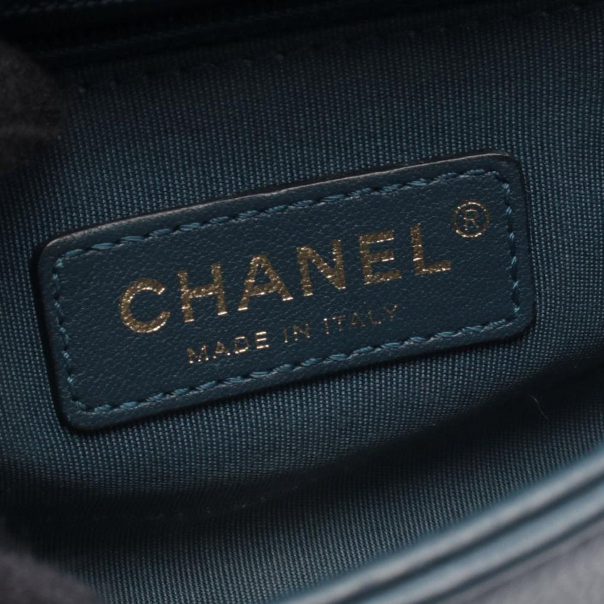 Chanel Quilted Caviar Studded Chain Handle Flap — Blue