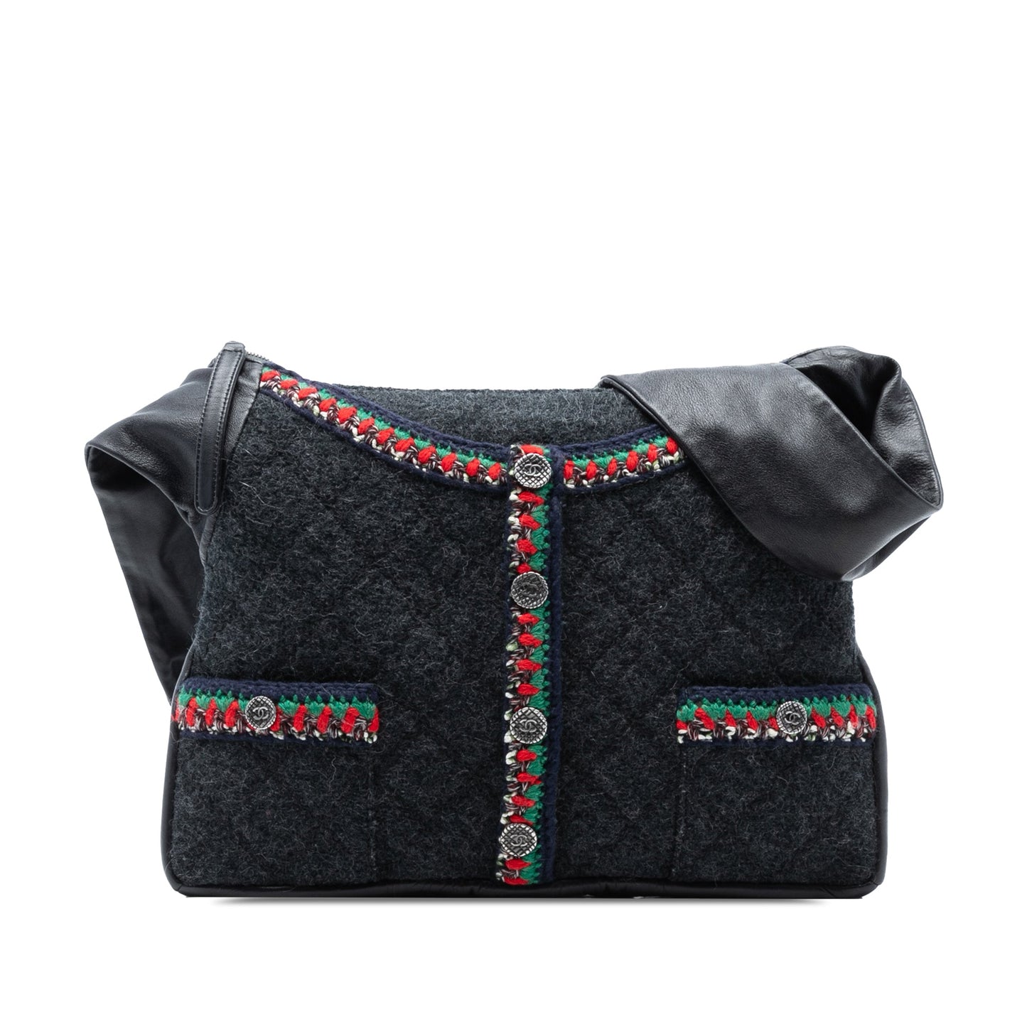 Chanel Quilted Wool and Lambskin Girl Bag