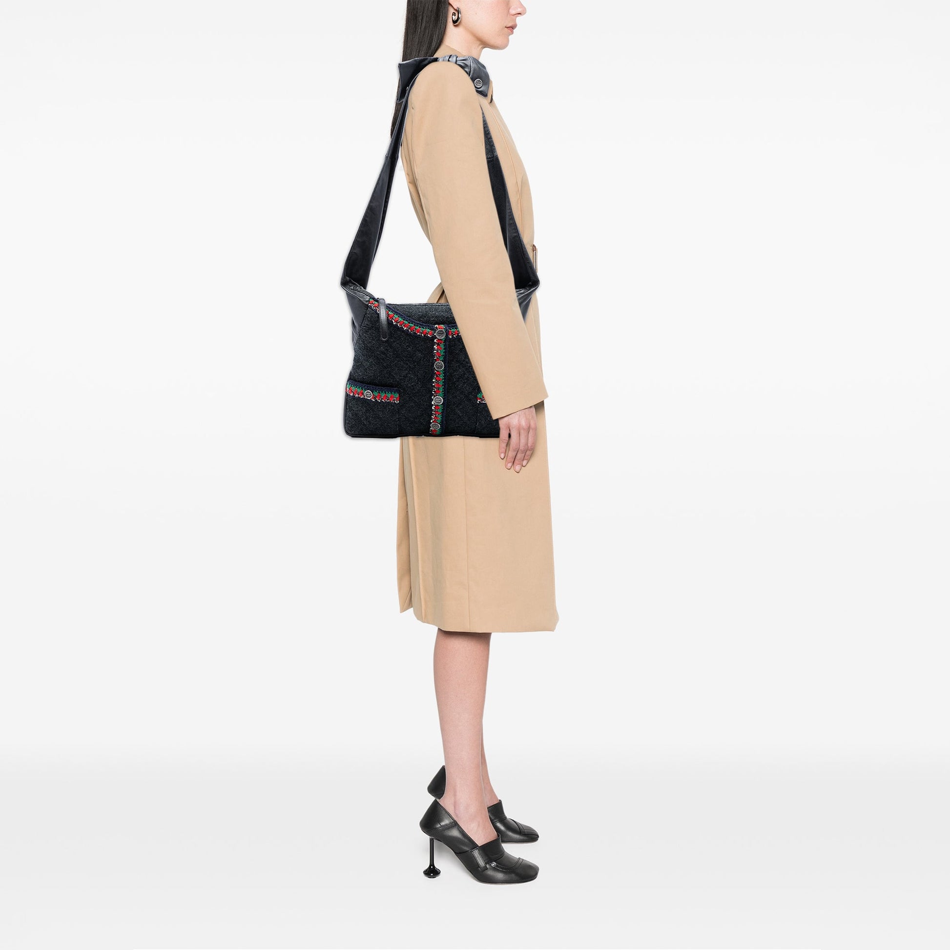 Chanel Quilted Wool and Lambskin Girl Bag