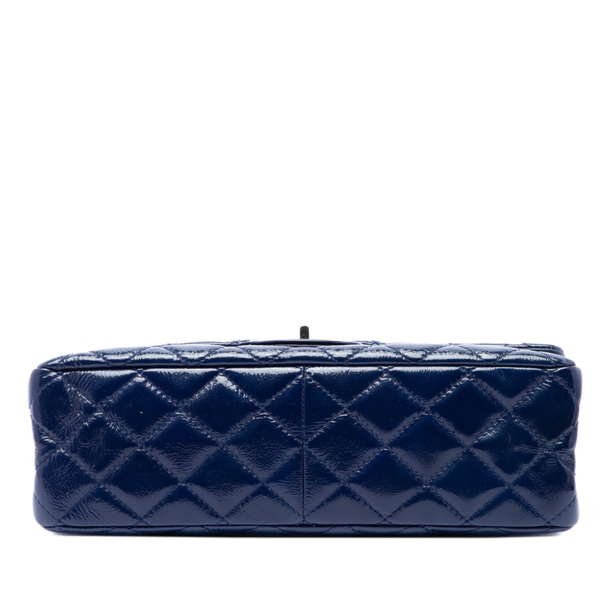 Chanel Quilted Crinkled Patent Reissue 2.55 Double Flap 227 — Blue