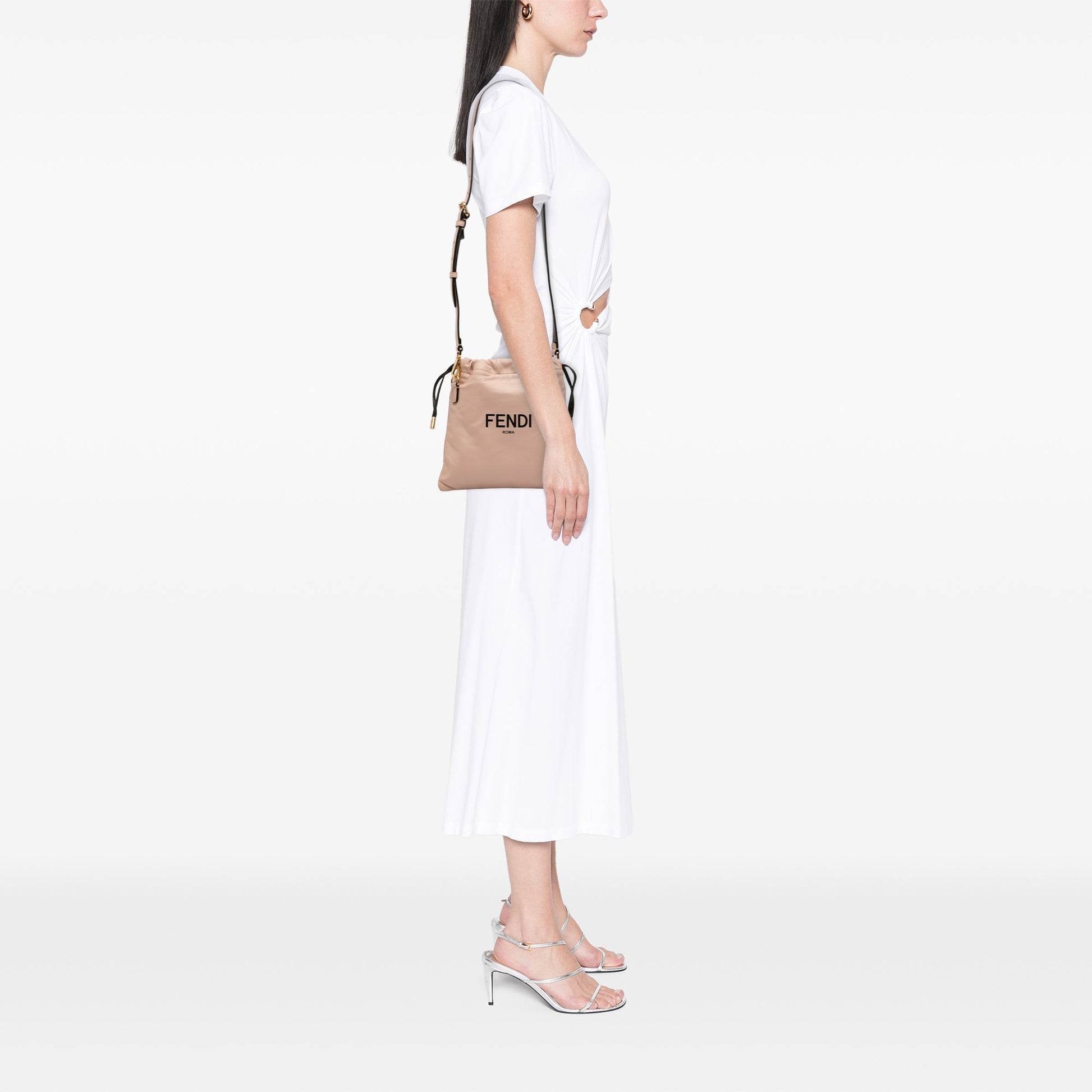 Fendi Small Calfskin Roma Drawstring Crossbody
