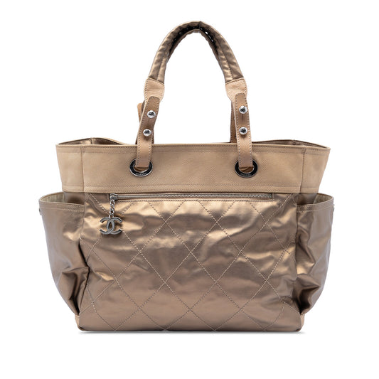 Chanel Large Quilted Coated Canvas Paris Biarritz Tote