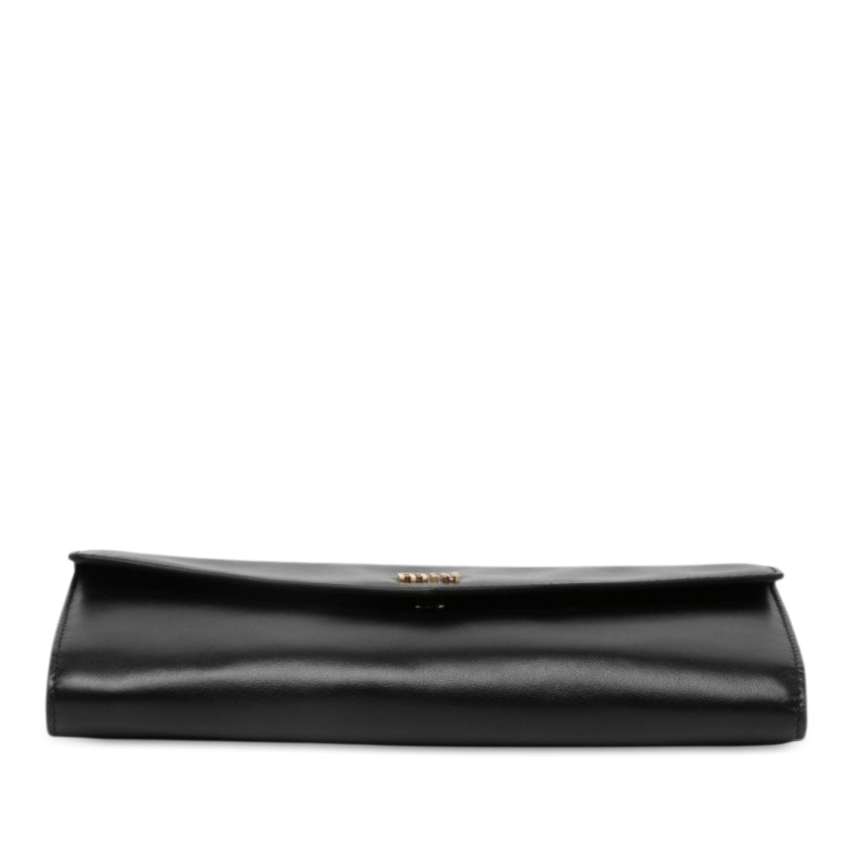 Miu Miu Soft Calf Logo Wallet on Strap — Black