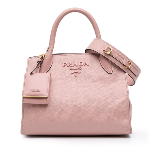 Prada Small Saffiano Cuir Monochrome Top Handle Tote