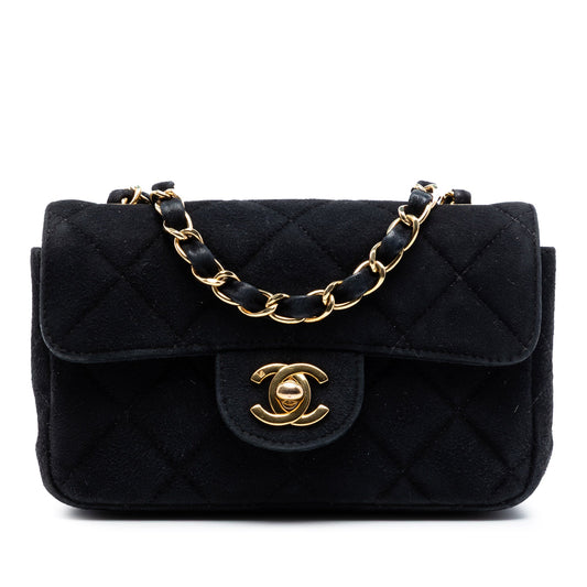 Extra Mini Rectangular Classic Suede Single Flap
