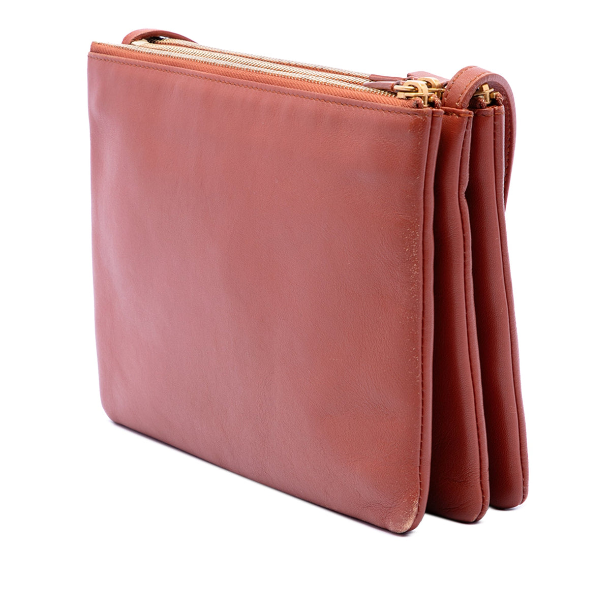 Celine Large Lambskin Trio Crossbody — Red