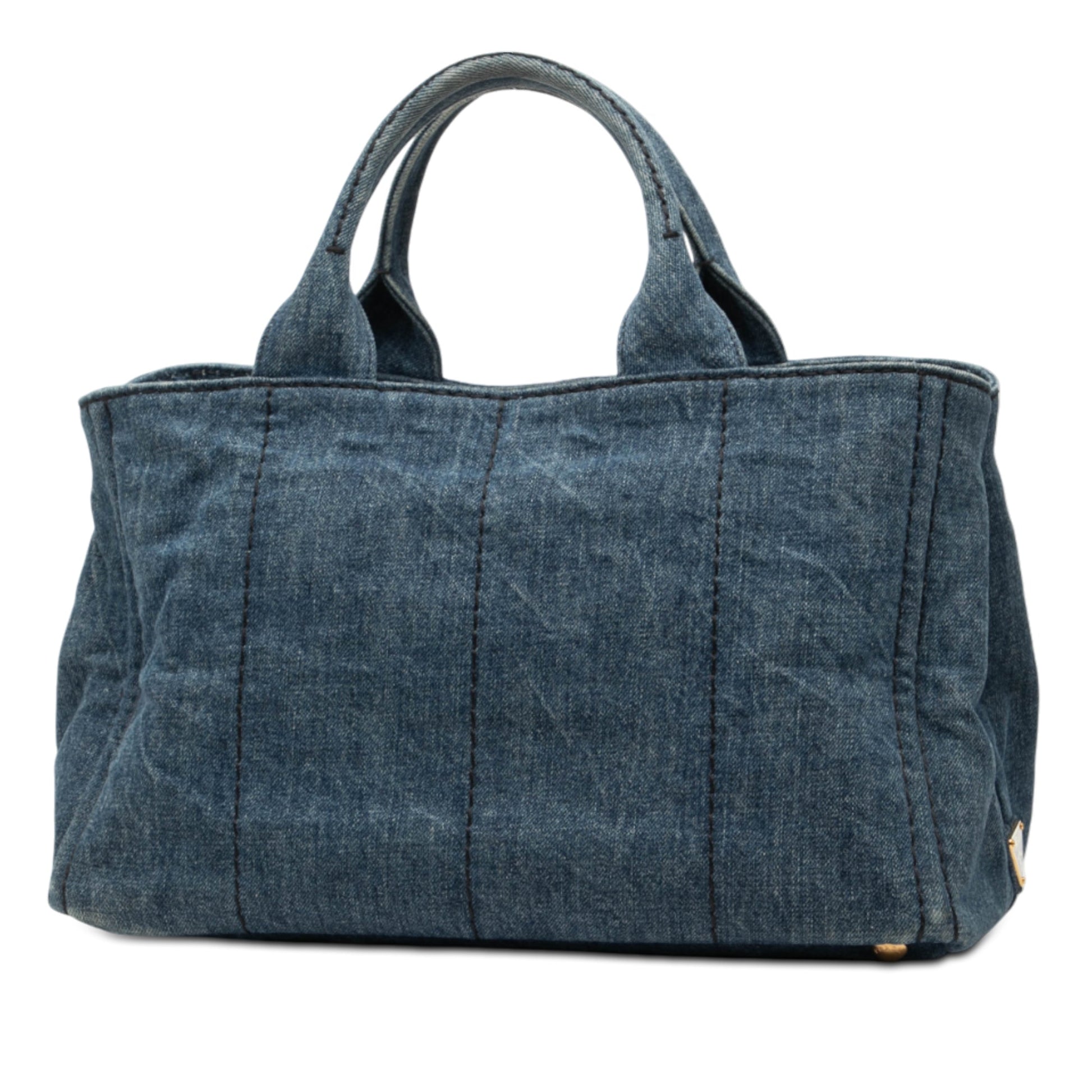 Prada Denim Canapa Logo Satchel