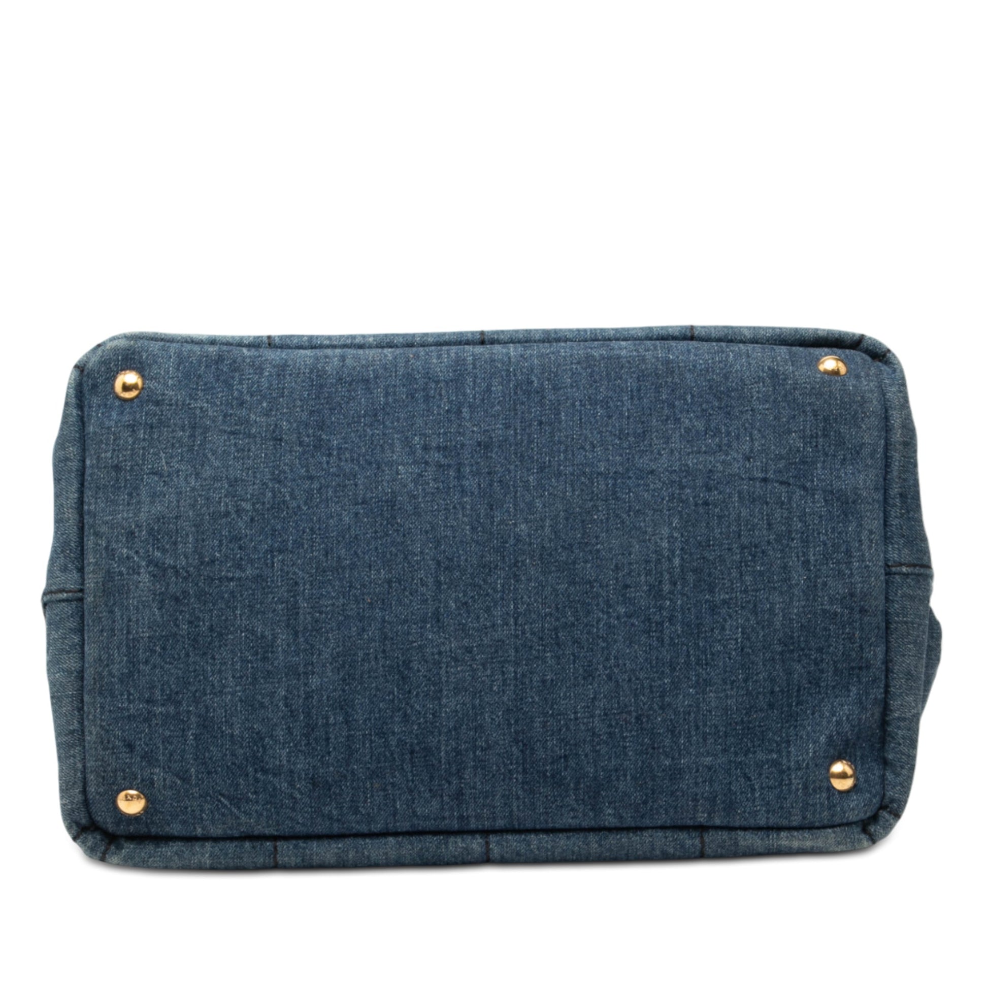 Prada Denim Canapa Logo Satchel