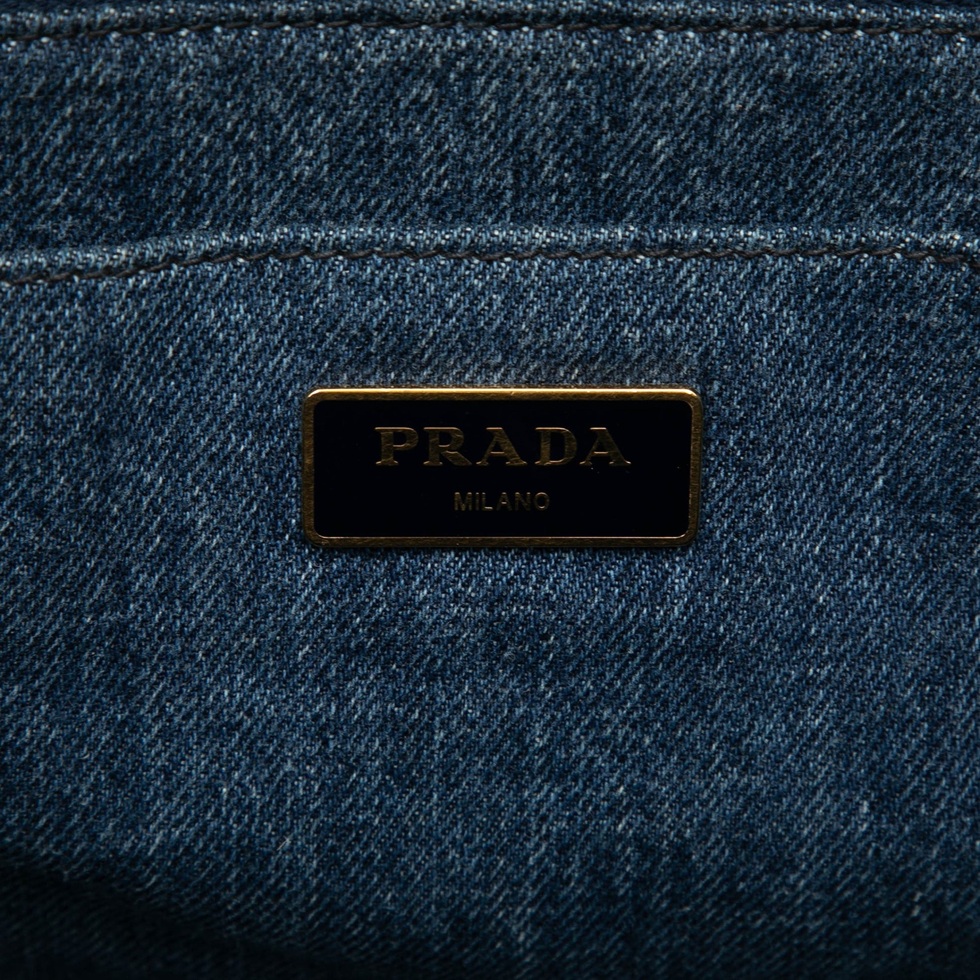Prada Denim Canapa Logo Satchel