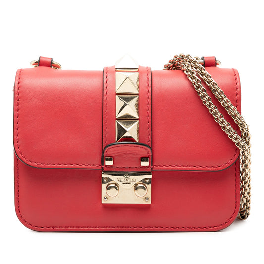 Valentino Mini Leather Rockstud Glam Lock Crossbody