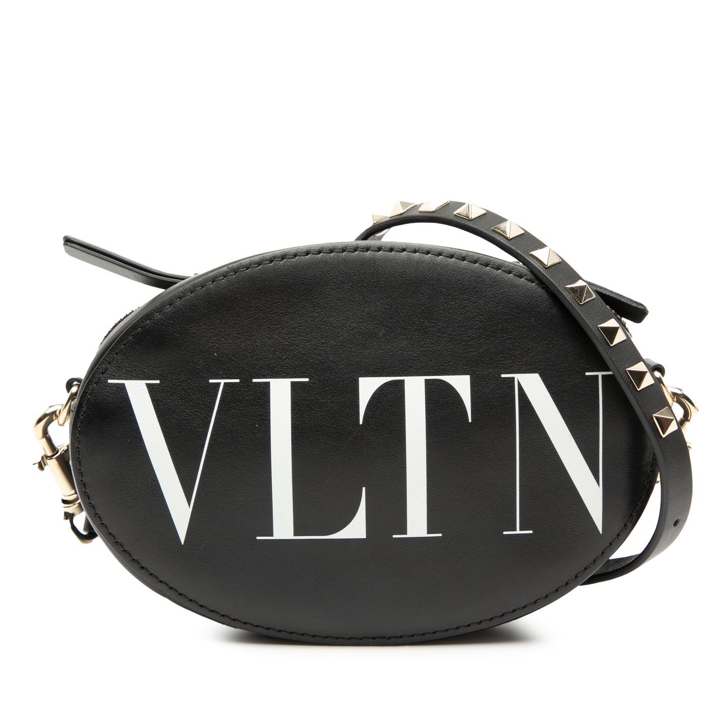 Valentino Calfskin Rockstud VLTN Oval Crossbody