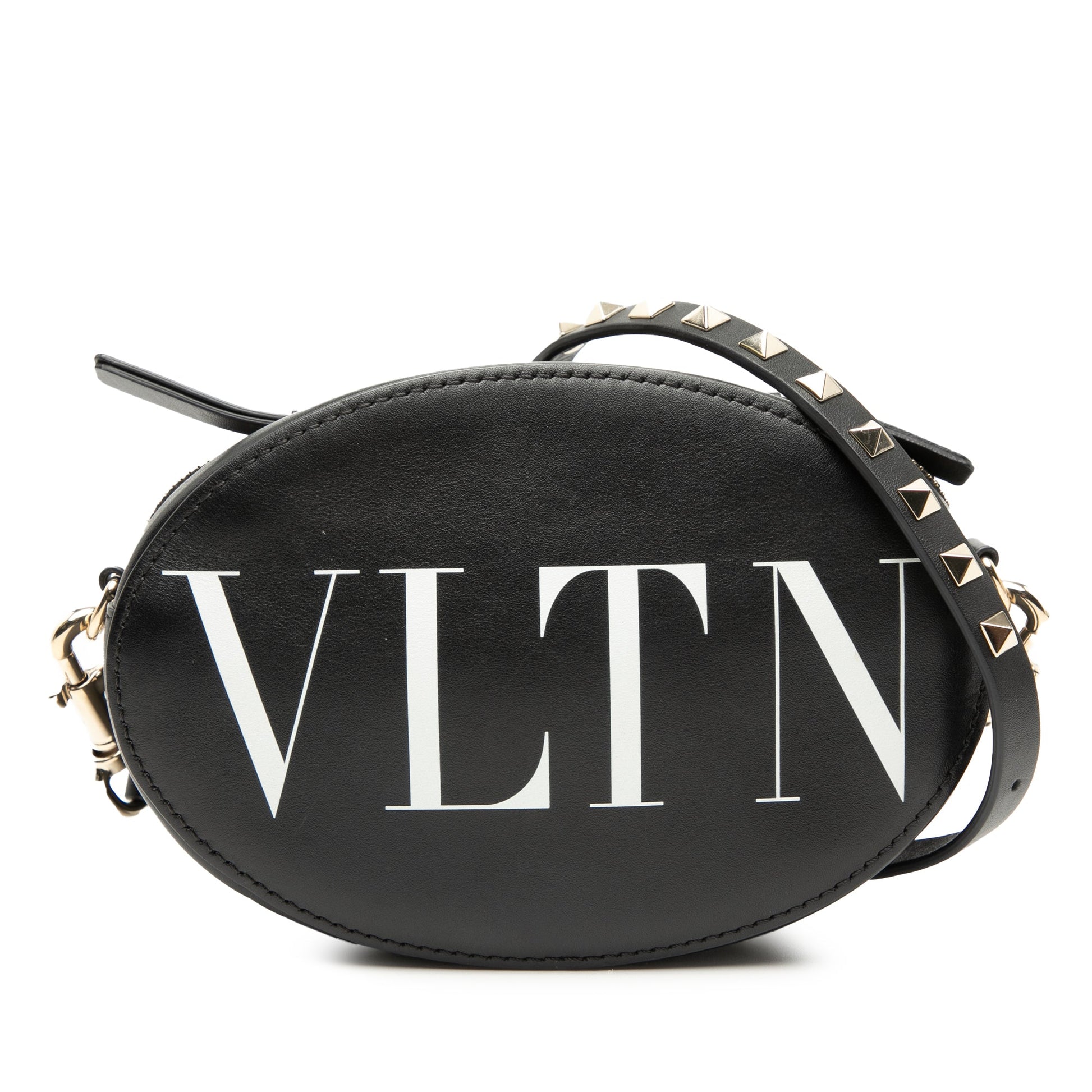 Valentino Calfskin Rockstud VLTN Oval Crossbody