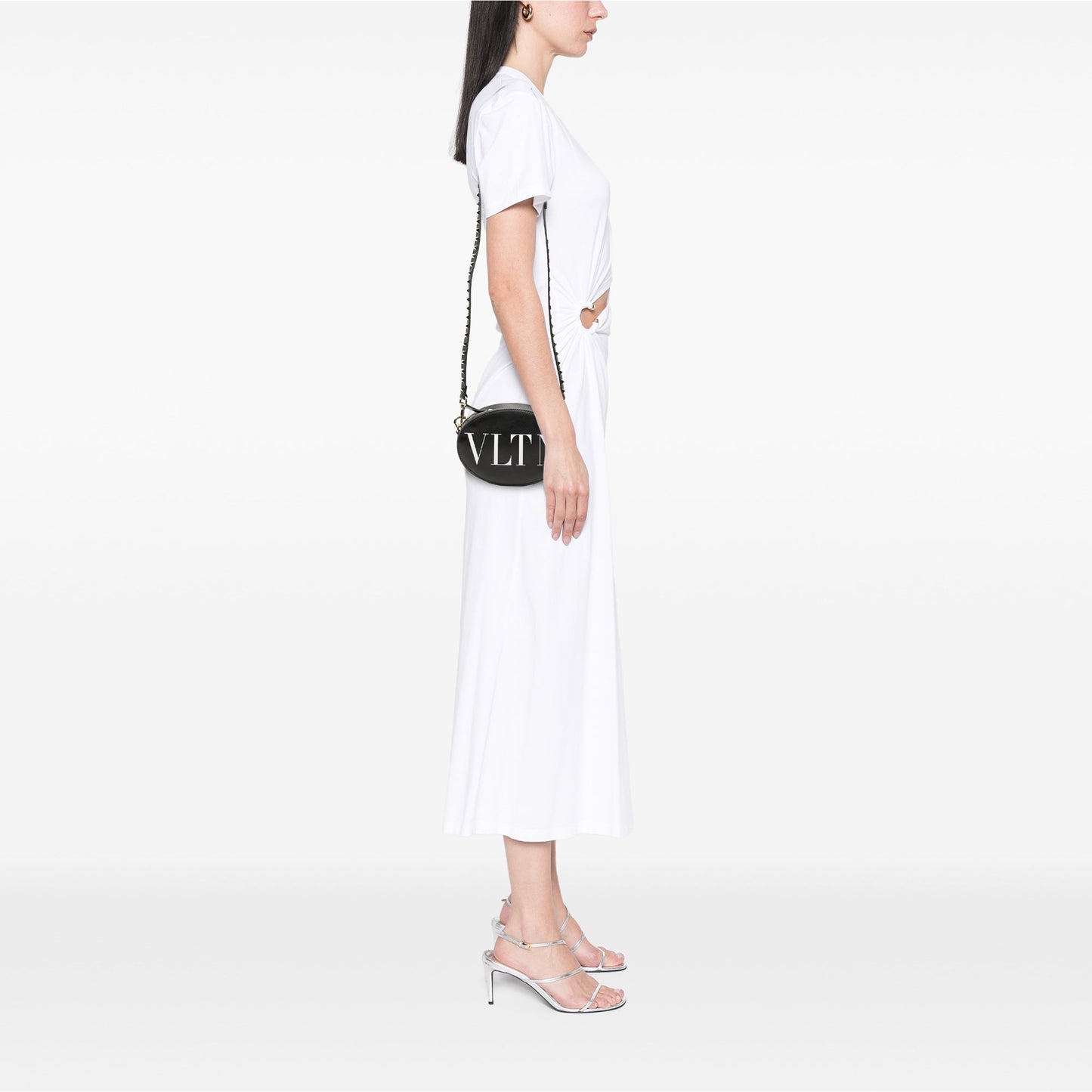 Valentino Calfskin Rockstud VLTN Oval Crossbody