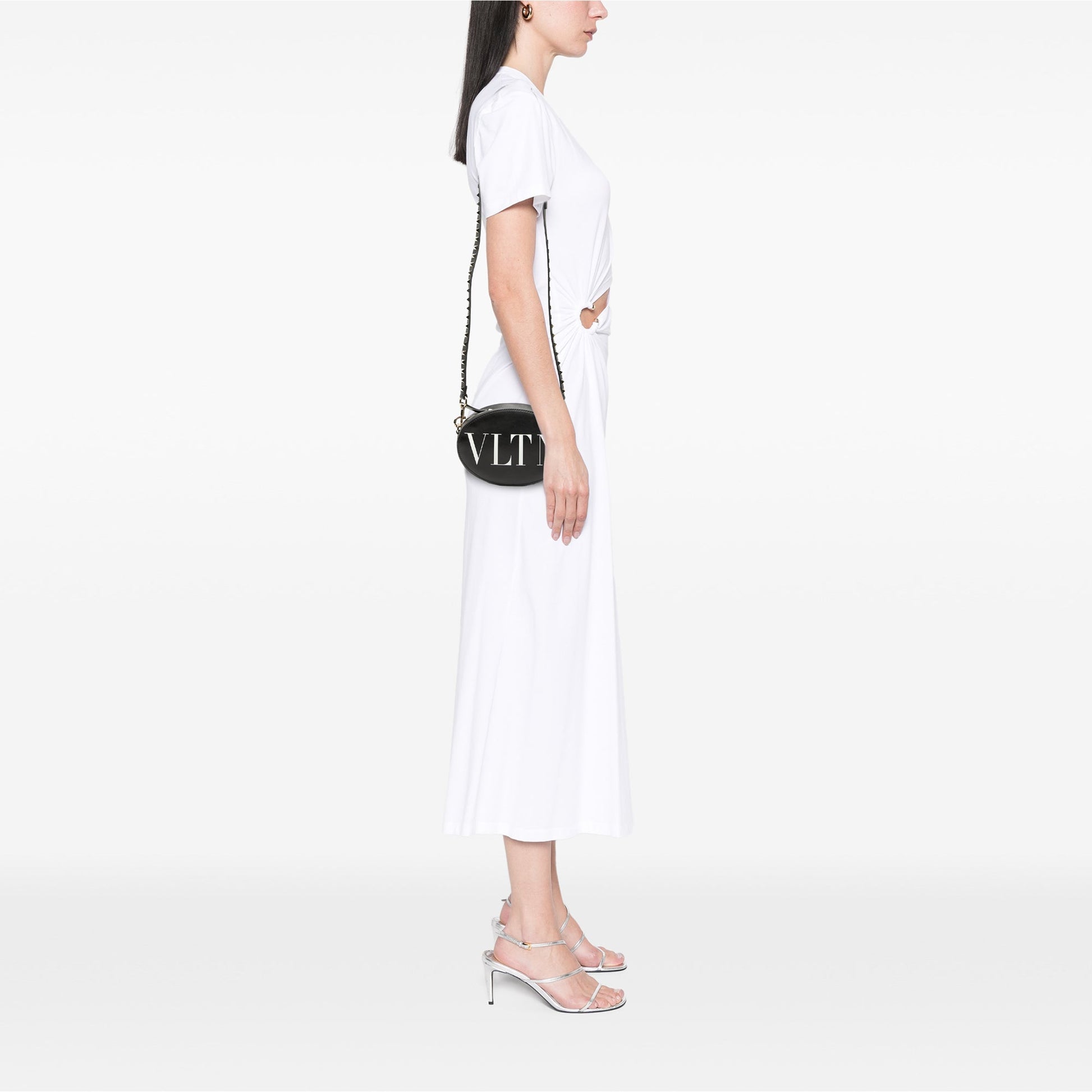 Valentino Calfskin Rockstud VLTN Oval Crossbody