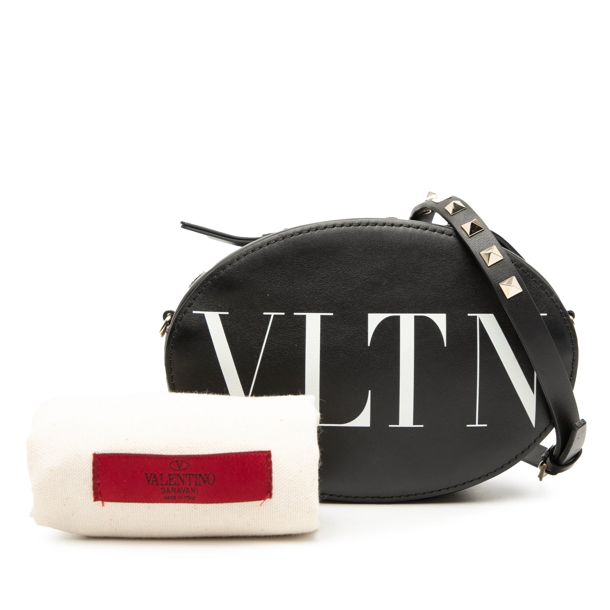 Valentino Calfskin Rockstud VLTN Oval Crossbody