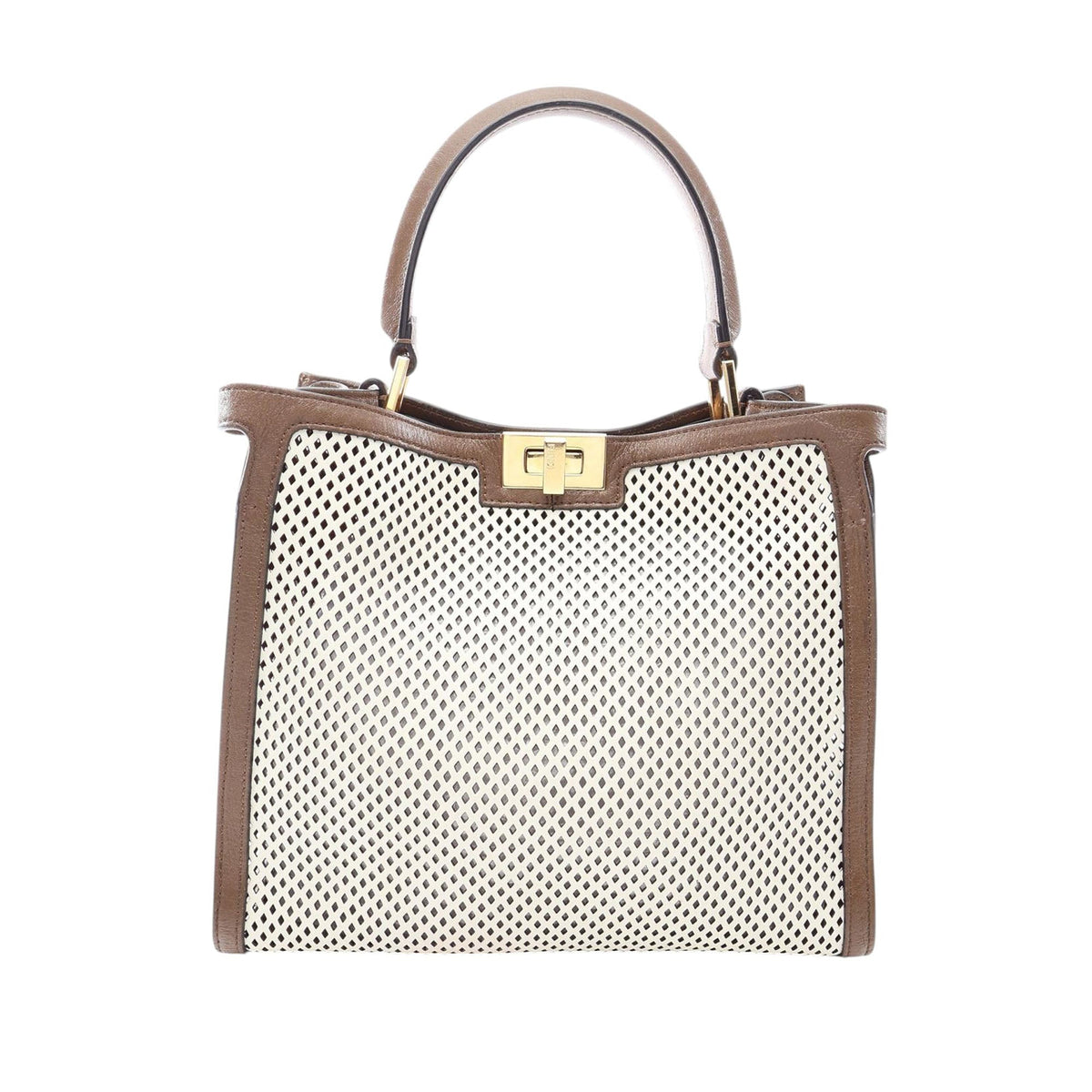 Fendi Medium Perforated Leather Peekaboo X Lite Satchel
