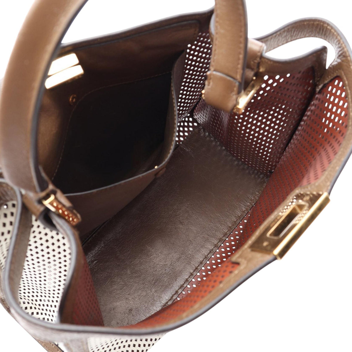 Fendi Medium Perforated Leather Peekaboo X Lite Satchel