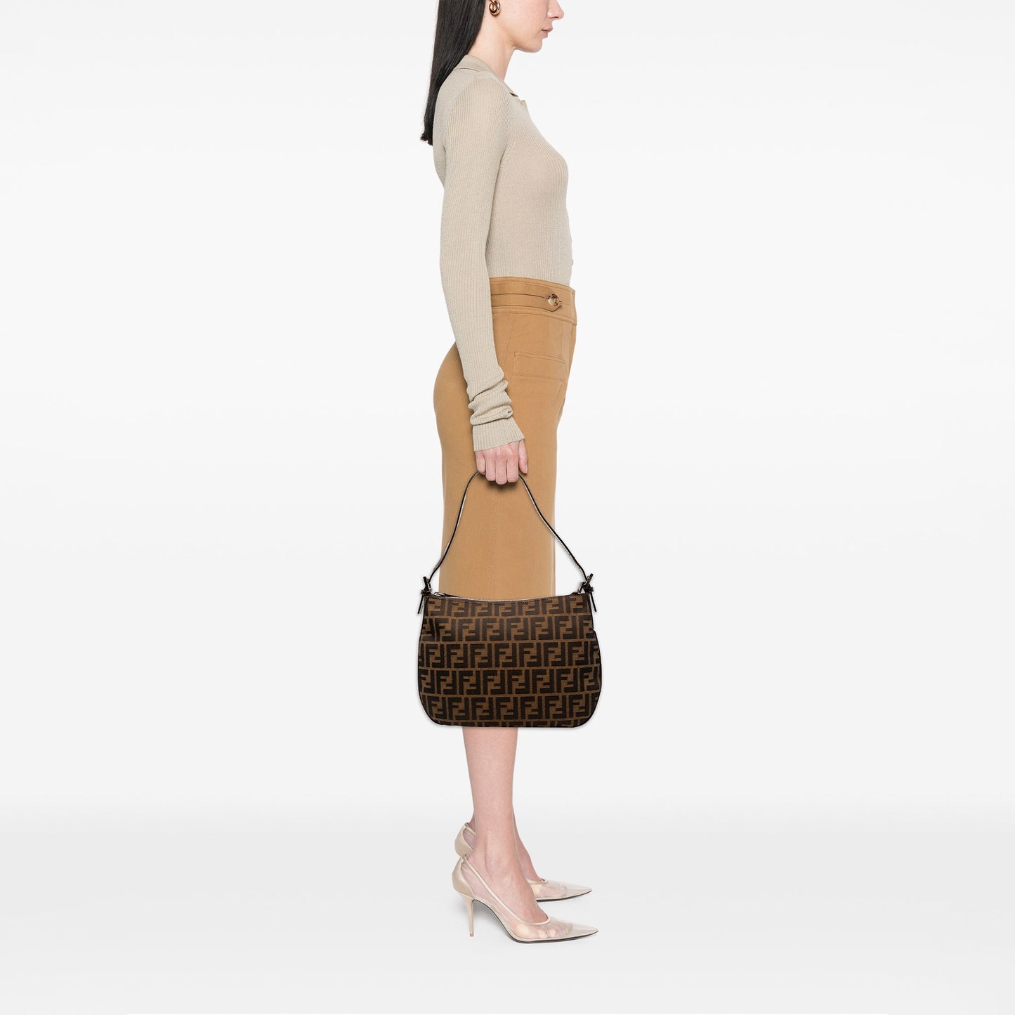 Fendi Zucca Canvas Shoulder Bag
