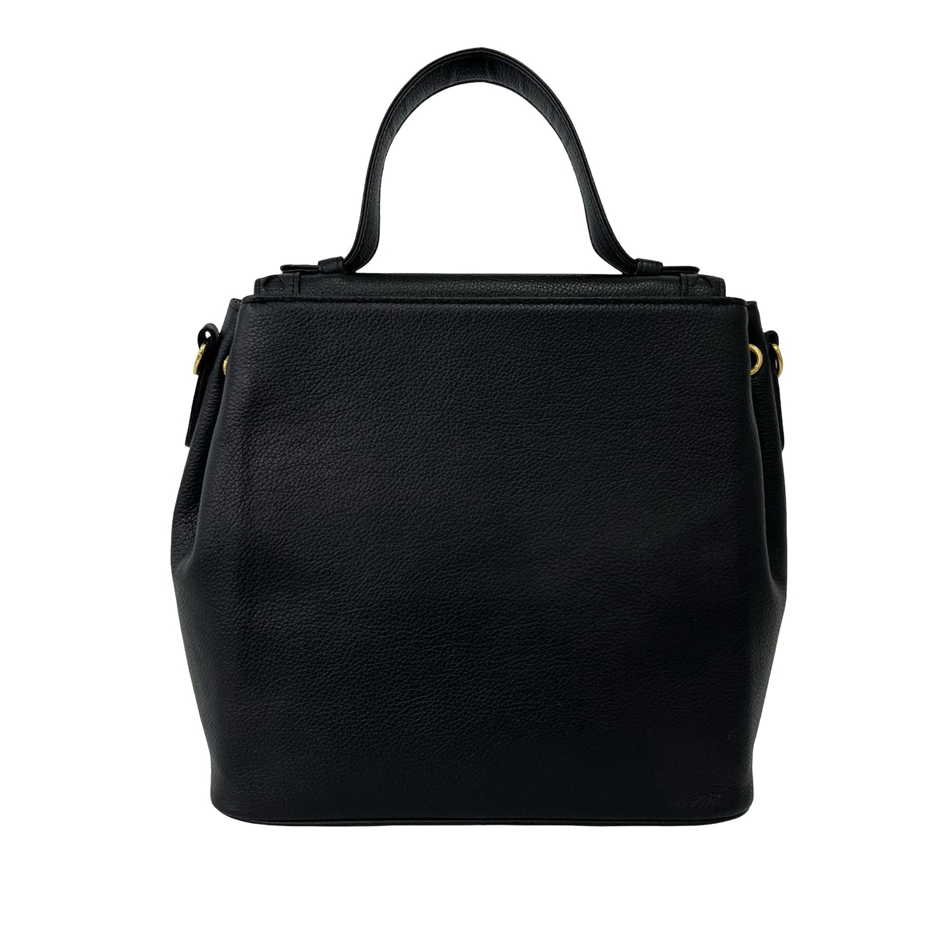 Saint Laurent Pebbled Leather Cut Out Satchel